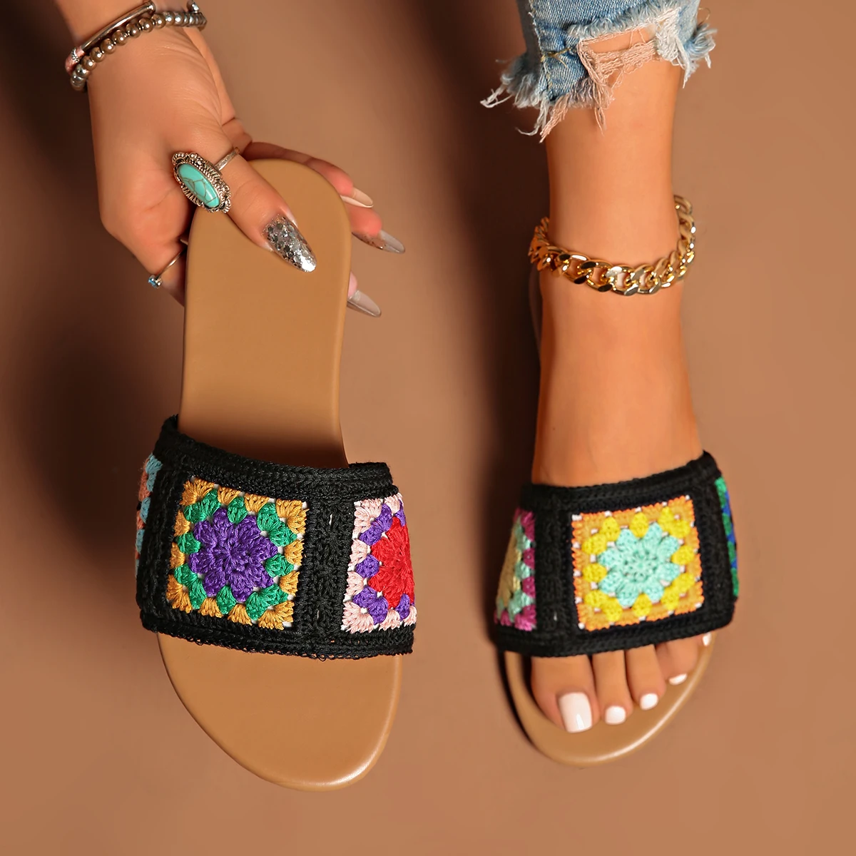 Women Flat Slippers Summer Round Head Slippers Open Toe Flower Shoes Women Breathable Soft Soled Sandals Outdoor Slides Women
Women Flat Slippers Summer Round Head Slippers Open Toe Flower Shoes Women Breathable Soft Soled Sandals Outdoor Slides Women