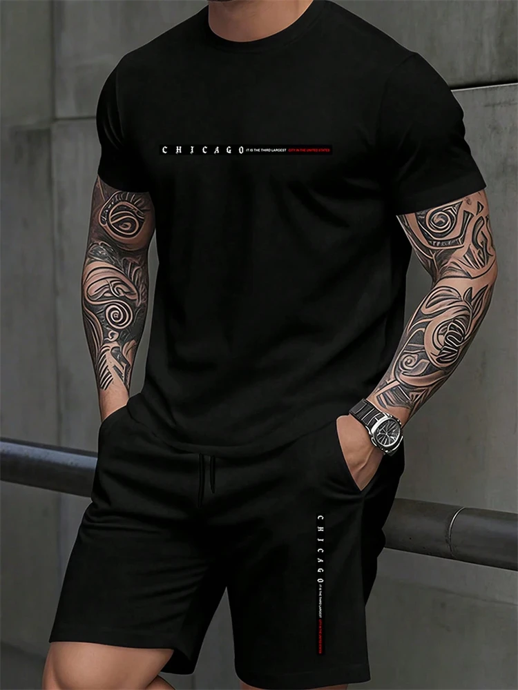 Summer Set Stylish Streetwear Round-Neck T-Shirt and Shorts Set Plus Size Men's Casual Short-Sleeve Top and Shorts Two-Piece Set
Summer Set Stylish Streetwear Round-Neck T-Shirt and Shorts Set Plus Size Men's Casual Short-Sleeve Top and Shorts Two-Piece Set