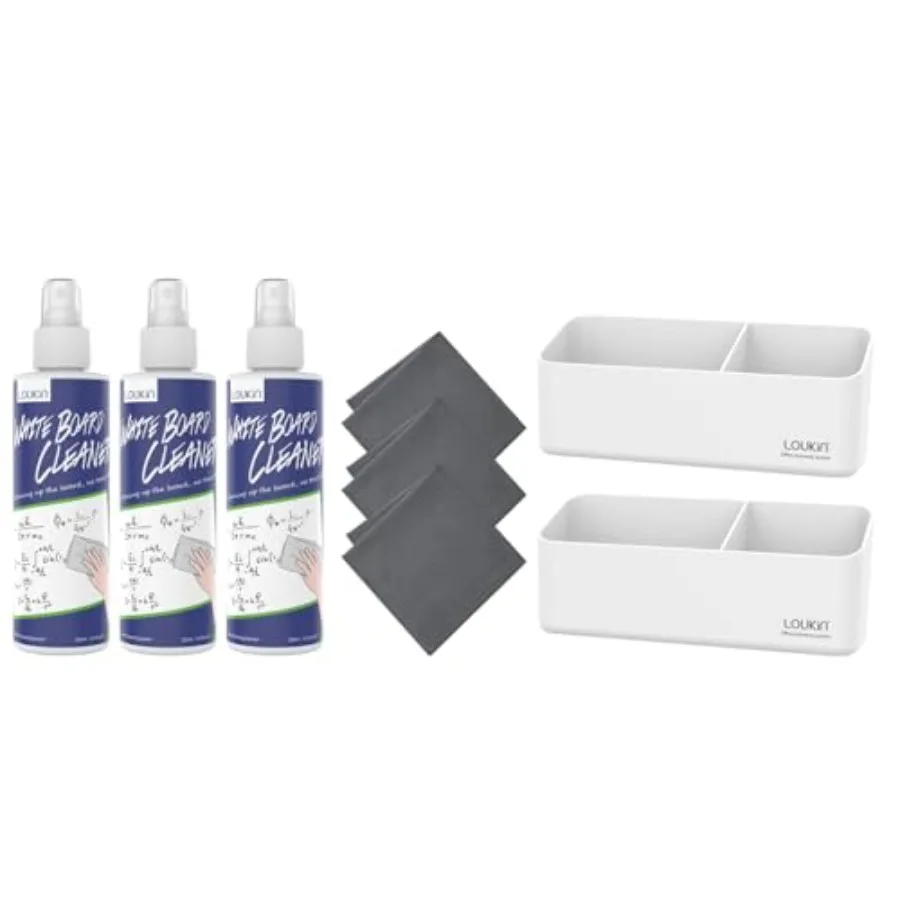 Non-toxic Whiteboard Cleaner Kit 8.5 fl oz 3 Pack and Magnetic and Adhesive Marker Holder (White) 2 Pack
Non-toxic Whiteboard Cleaner Kit 8.5 fl oz 3 Pack and Magnetic and Adhesive Marker Holder (White) 2 Pack