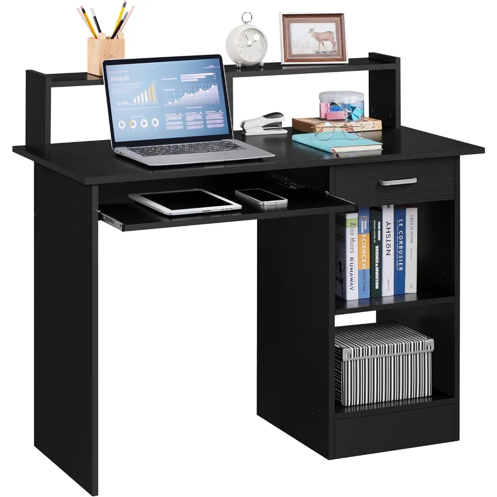 Home Office Wood Computer Desk with Drawers and Pull-Out Keyboard Tray, Study Writing Desk PC Laptop Table with Hutch
Home Office Wood Computer Desk with Drawers and Pull-Out Keyboard Tray, Study Writing Desk PC Laptop Table with Hutch