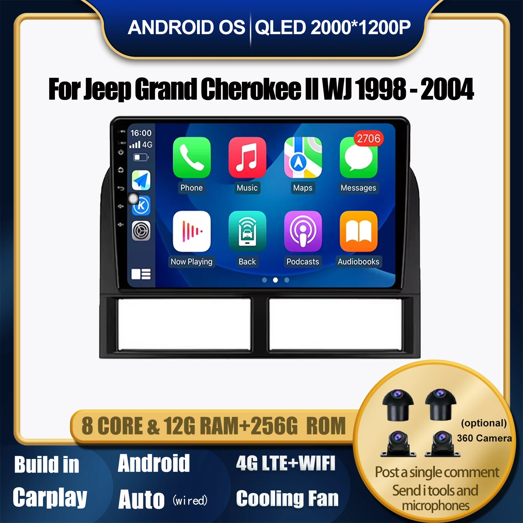 Android OS Touchsreen Car Radio For Jeep Grand Cherokee II WJ 1998 - 2004 BT Multimedia Player Video NO 2din Autoradio Tools
Android OS Touchsreen Car Radio For Jeep Grand Cherokee II WJ 1998 - 2004 BT Multimedia Player Video NO 2din Autoradio Tools