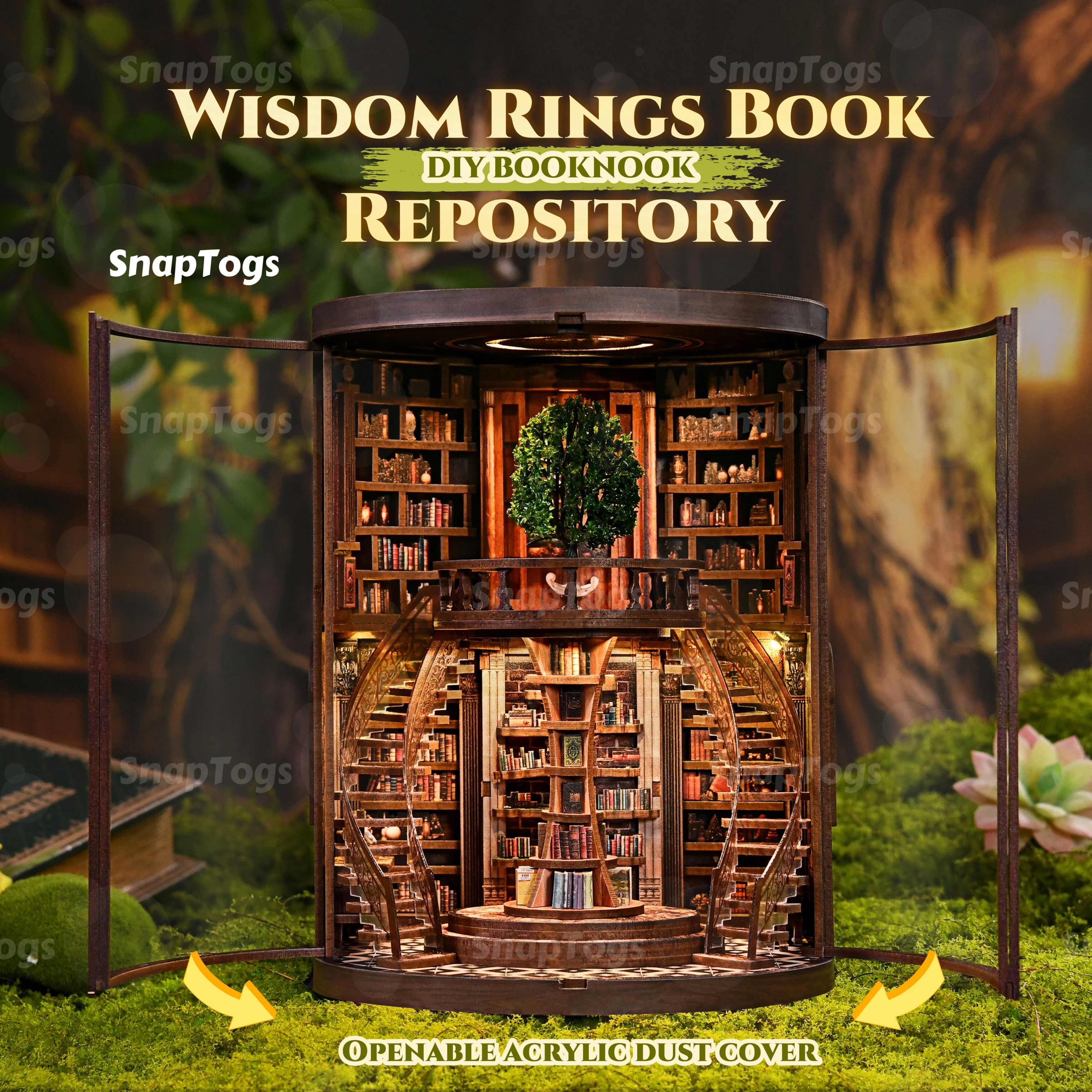 SnapTogs 3D Puzzle Wisdom Rings Book Nook Gift for Adults DIY Dollhouse Miniature Houses Kit Roombox Tiny House Book Craft Decor
SnapTogs 3D Puzzle Wisdom Rings Book Nook Gift for Adults DIY Dollhouse Miniature Houses Kit Roombox Tiny House Book Craft Decor