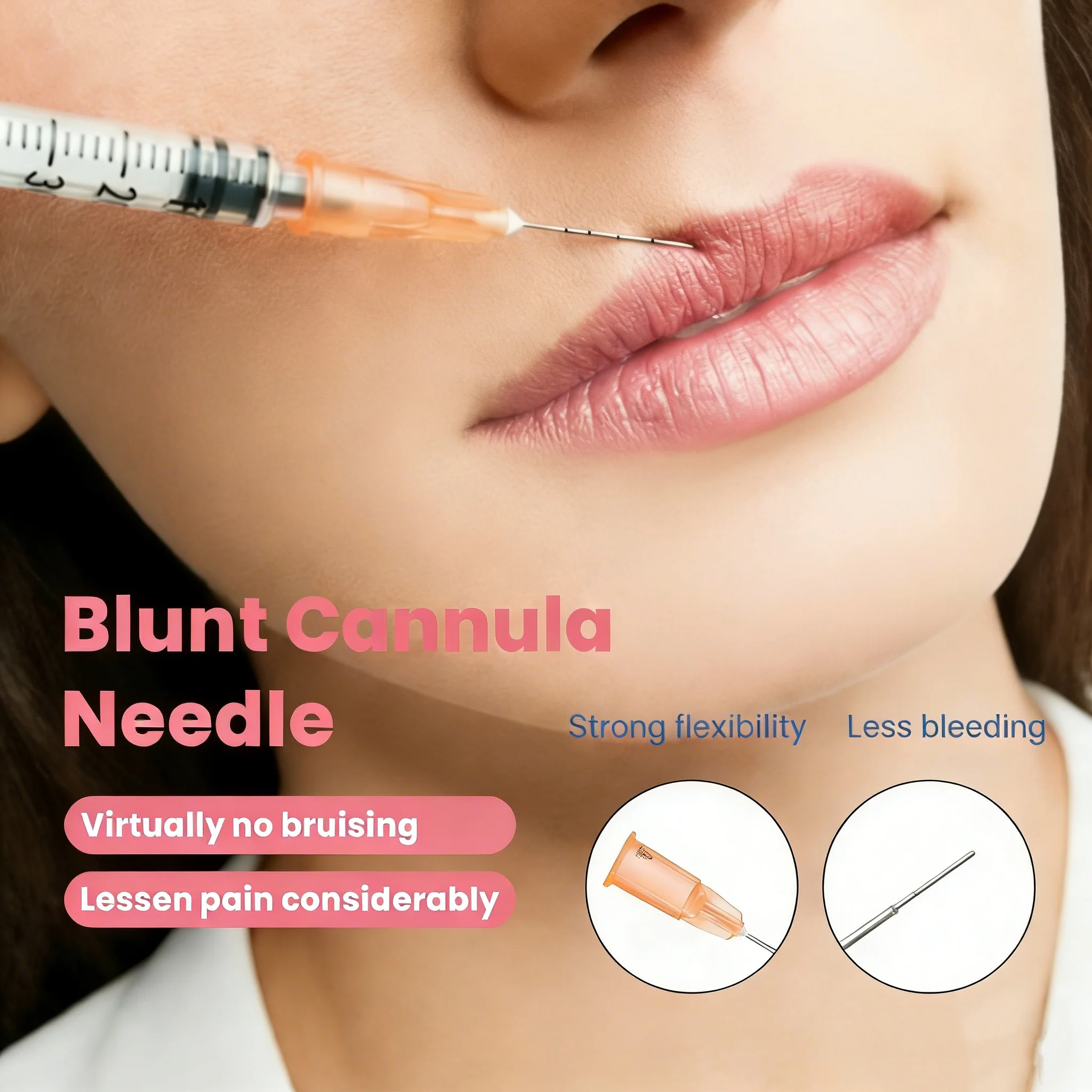 Blunt Cannula For Nose/Forehead Filler 22G/23G/25G/27G x 38mm/50mm/70mm Medical Grade Stainless Steel Micro Blunt Tip Cannula
Blunt Cannula For Nose/Forehead Filler 22G/23G/25G/27G x 38mm/50mm/70mm Medical Grade Stainless Steel Micro Blunt Tip Cannula