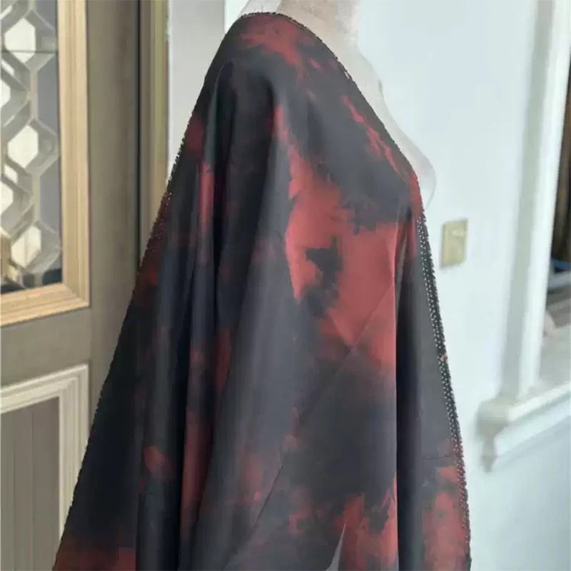 1 meter 100% Mulberry Silk 19 momme Habutai Silk Fabric Black Red Fire Motif Printed 110cm 43" wide by the yard JN818
1 meter 100% Mulberry Silk 19 momme Habutai Silk Fabric Black Red Fire Motif Printed 110cm 43" wide by the yard JN818