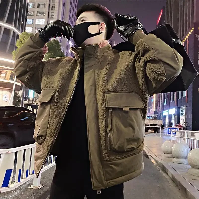 Autumn Winter Lambswool Cotton Jacket Men's Stand Collar Long Sleeves Pockets Zipper Thick Coat New Daily Casual Parkas
Autumn Winter Lambswool Cotton Jacket Men's Stand Collar Long Sleeves Pockets Zipper Thick Coat New Daily Casual Parkas