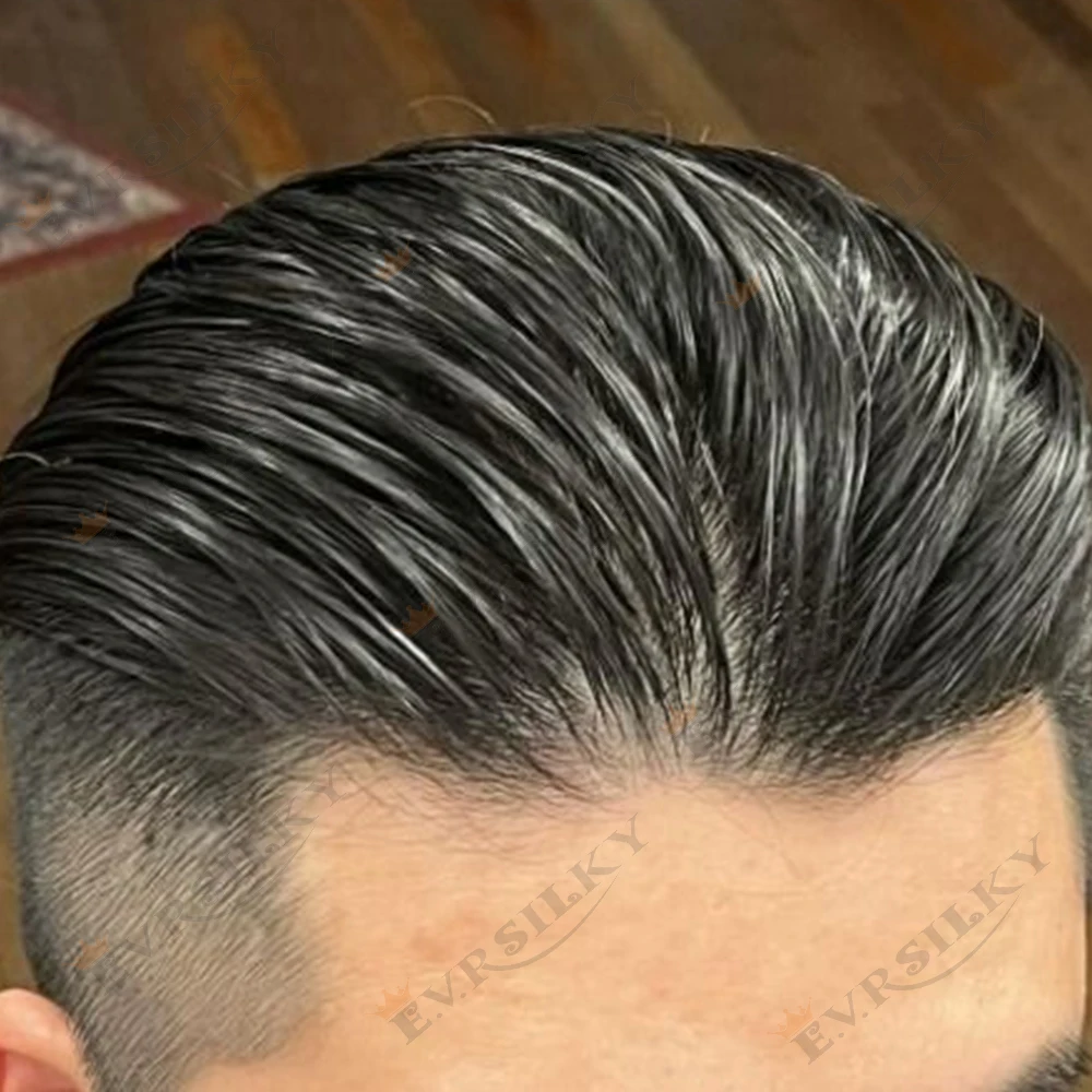 1B80 1b65 1b50 Grey White Durable Thin Skin Men's Capillary Prosthesis Natural Hairline Men Toupee Human Hair Replacement System
1B80 1b65 1b50 Grey White Durable Thin Skin Men's Capillary Prosthesis Natural Hairline Men Toupee Human Hair Replacement System