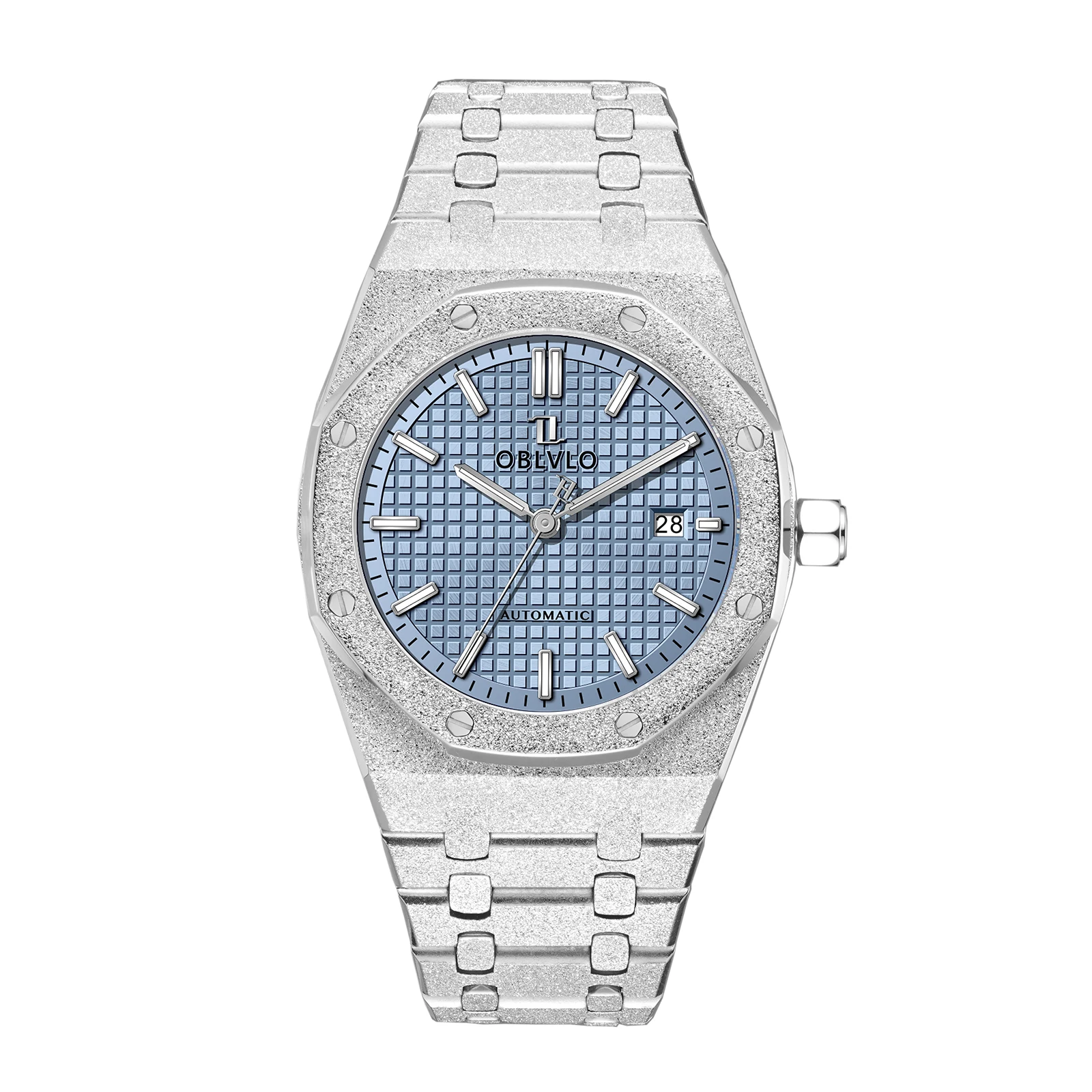 OBLVLO Men Automatic Watch 41mm Luxury Mechanical Wristwatch 5Bar Waterproof Sapphire Luminous Waffle Dial
OBLVLO Men Automatic Watch 41mm Luxury Mechanical Wristwatch 5Bar Waterproof Sapphire Luminous Waffle Dial
