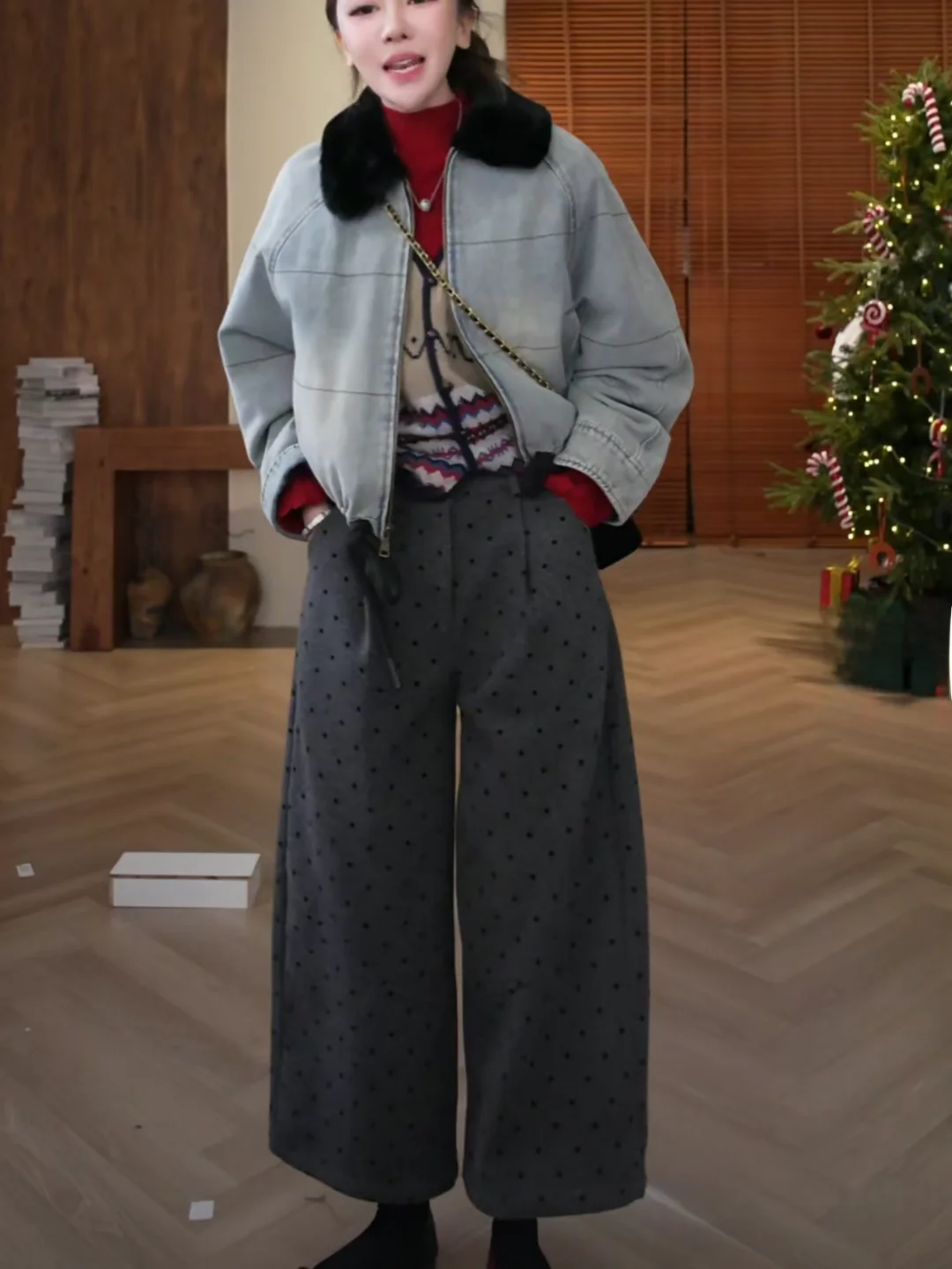 Warm Wool Silk andmother Pants Pleated Cheered Slimming Autumn Winter Casual Wide Leg Pants l Waist round Dot
Warm Wool Silk andmother Pants Pleated Cheered Slimming Autumn Winter Casual Wide Leg Pants l Waist round Dot