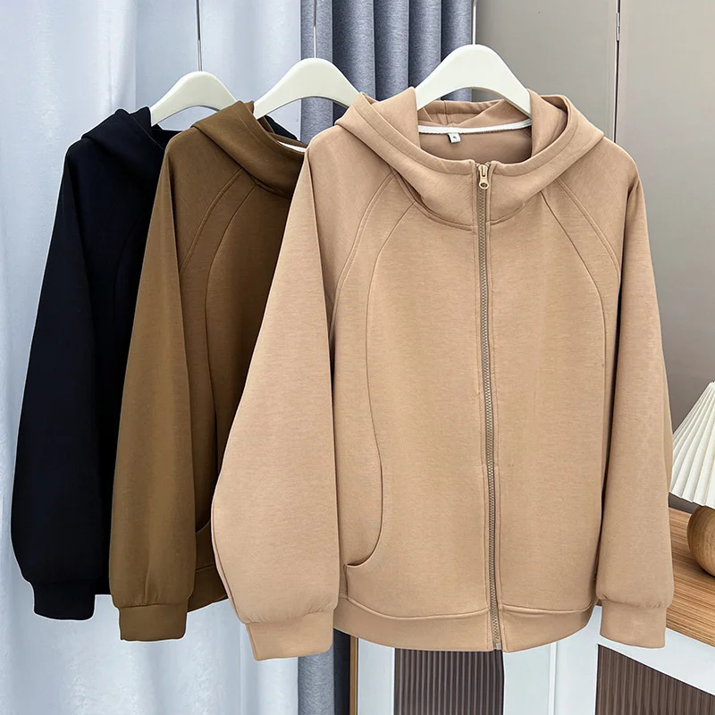 Oversize Loose Sweatshirts Jacket Women's Long Sleeve Zipper-up Hoodies Cotton Casual Tops Female Solid Coat Autumn Winter 2023
Oversize Loose Sweatshirts Jacket Women's Long Sleeve Zipper-up Hoodies Cotton Casual Tops Female Solid Coat Autumn Winter 2023