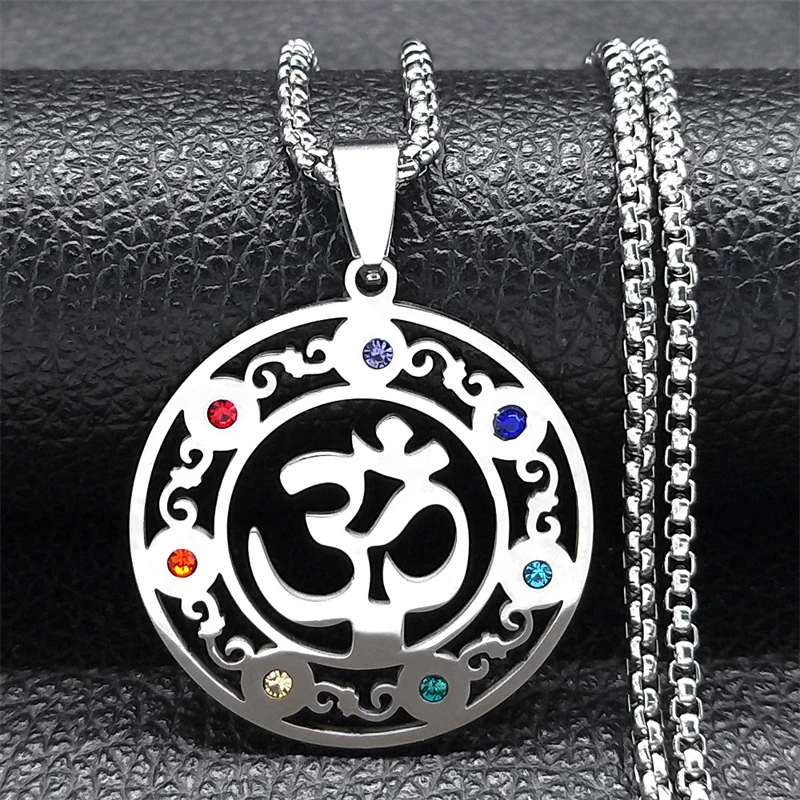 Yoga Meditation OM Symbol Necklace for Women Men Stainless Steel 7 Chakra Reiki Healing Buddhist Chain Jewelry collier N9721S01
Yoga Meditation OM Symbol Necklace for Women Men Stainless Steel 7 Chakra Reiki Healing Buddhist Chain Jewelry collier N9721S01