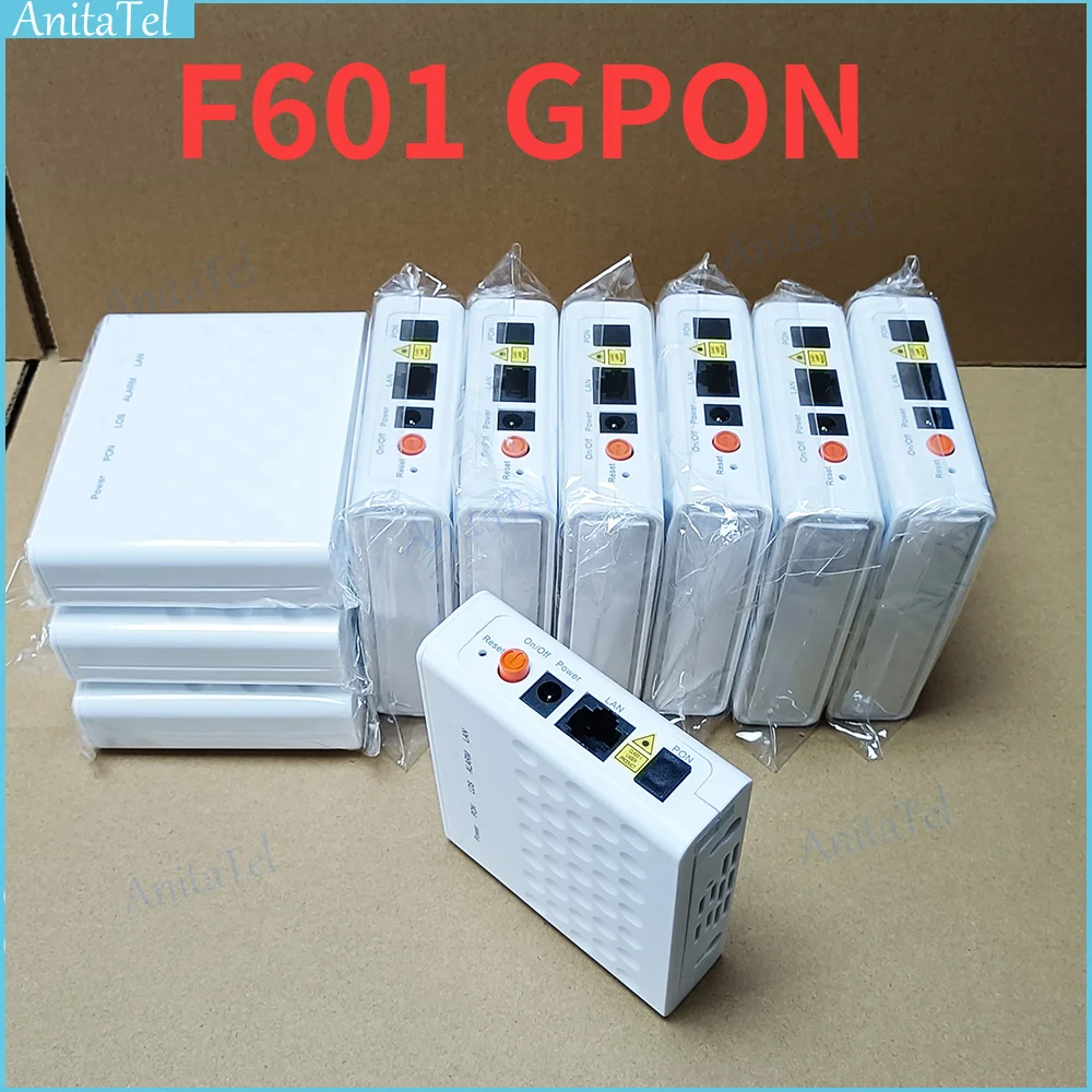 10pcs/lot F601 New shell GPON ONU ONT 1GE Port Fiber Modem Optical Router ONU GPON Terminal English Firmware V6.0
10pcs/lot F601 New shell GPON ONU ONT 1GE Port Fiber Modem Optical Router ONU GPON Terminal English Firmware V6.0