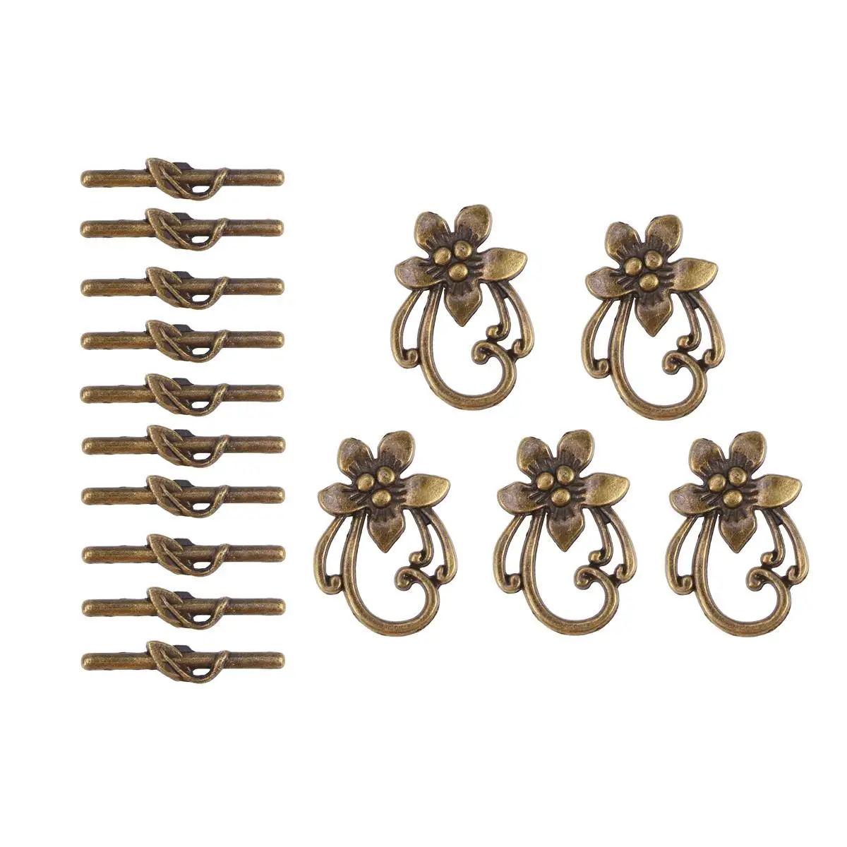 20 Pcs Alloy Buckle Brass Toggle Clasps Durable Snaps for Jewelry Making Bracelets Crafts Accessories
20 Pcs Alloy Buckle Brass Toggle Clasps Durable Snaps for Jewelry Making Bracelets Crafts Accessories