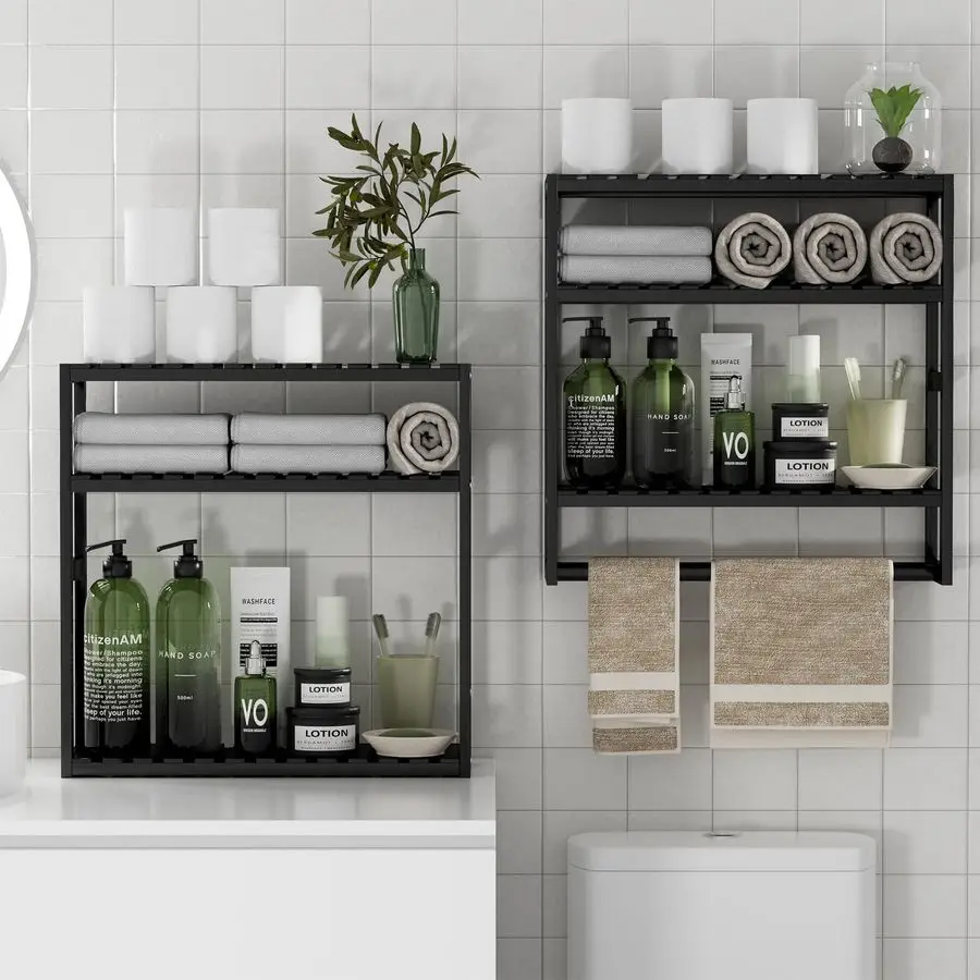 Towel Rack Bathroom Storage Shelves Over The Toilet with Towel Bar 100 Bamboo Adjustable Height Floating Shelf Wall Shower Shelf
Towel Rack Bathroom Storage Shelves Over The Toilet with Towel Bar 100 Bamboo Adjustable Height Floating Shelf Wall Shower Shelf