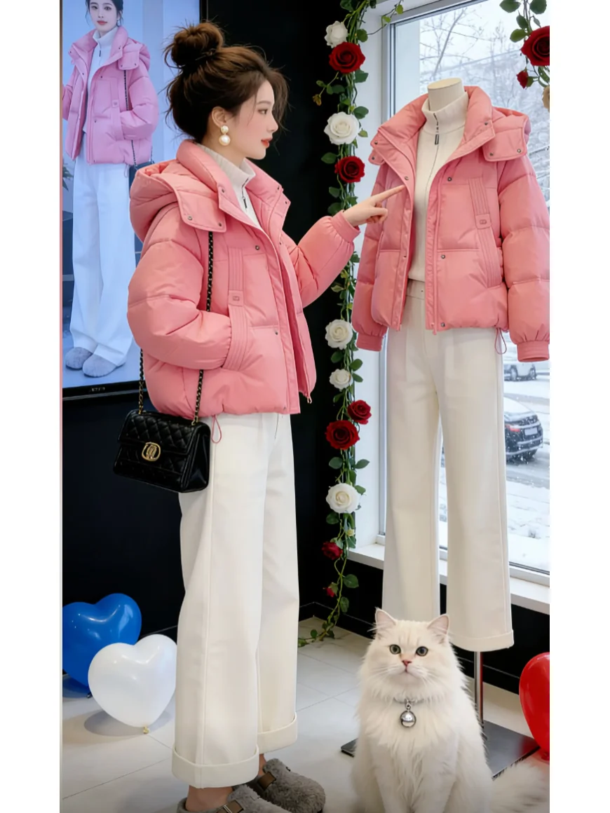 Elegant Loose Women's Cotton Jacket White Enhancing Lazy Style Winter Coat Large Size Comfortable Inner Cotton Padded
Elegant Loose Women's Cotton Jacket White Enhancing Lazy Style Winter Coat Large Size Comfortable Inner Cotton Padded