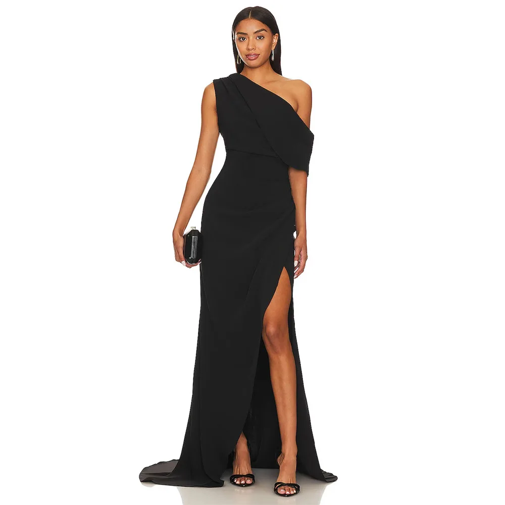 Modern Black Evening Dress Off The Shoulder Mermaid Women's Evening Gown Sleeveless Side Slit Long Formal Party Dress
Modern Black Evening Dress Off The Shoulder Mermaid Women's Evening Gown Sleeveless Side Slit Long Formal Party Dress
