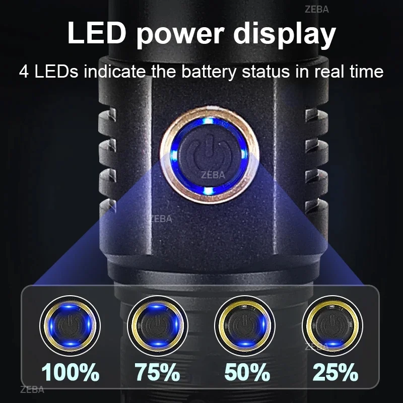 2026 Powerful LED Flashlights 69000000LM Ultra Bright Tactical Light Emergency Spotlights Telescopic Zoom Light 2*26650 Battery
2026 Powerful LED Flashlights 69000000LM Ultra Bright Tactical Light Emergency Spotlights Telescopic Zoom Light 2*26650 Battery