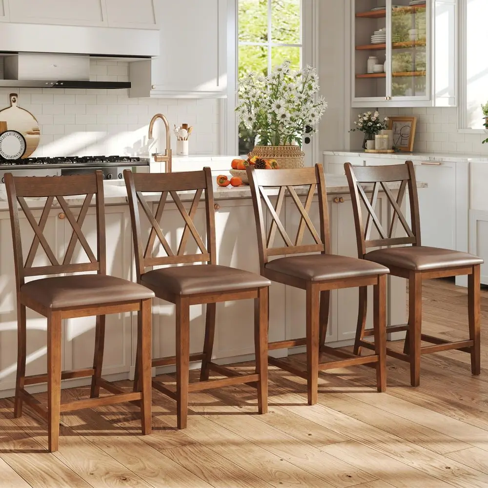 Bar Stools Set of 4 Farmhouse Counter Height Bar Stools with DoubleX Back holstered Counter Barstools Barchair for Kitchen Is
Bar Stools Set of 4 Farmhouse Counter Height Bar Stools with DoubleX Back holstered Counter Barstools Barchair for Kitchen Is