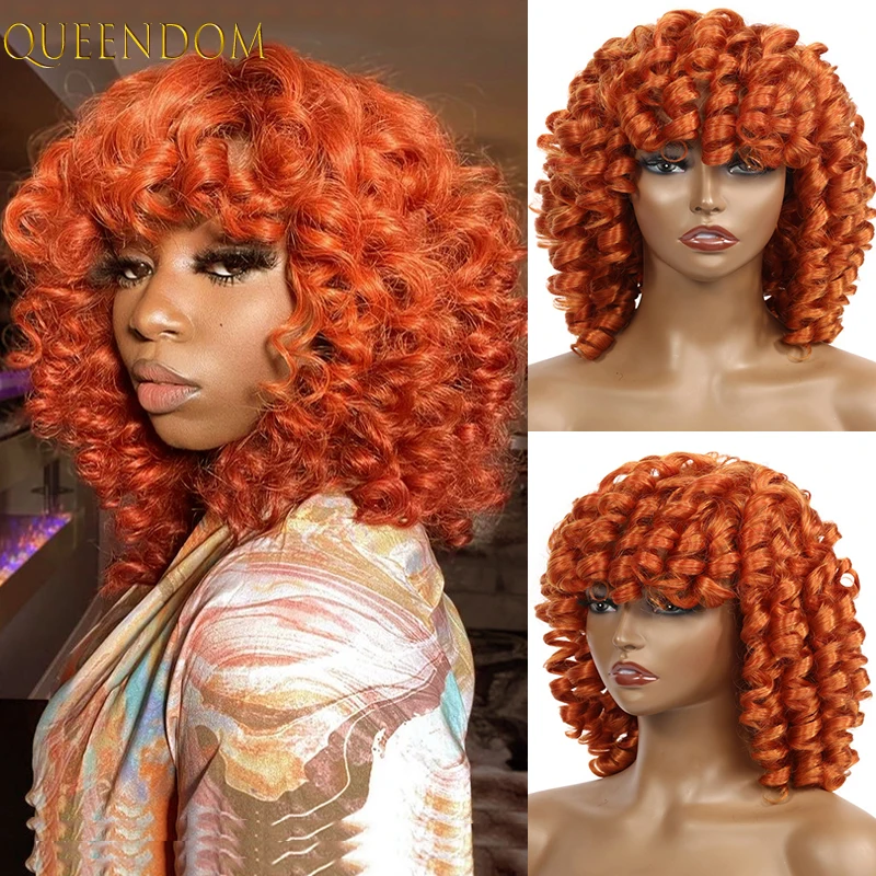 Orange Short Afro Curly Bob Wig Ginger Kinky Curly Wigs for Black Women Synthetic Ombre Shoulder Length Curly Hair Wig Perruque
Orange Short Afro Curly Bob Wig Ginger Kinky Curly Wigs for Black Women Synthetic Ombre Shoulder Length Curly Hair Wig Perruque