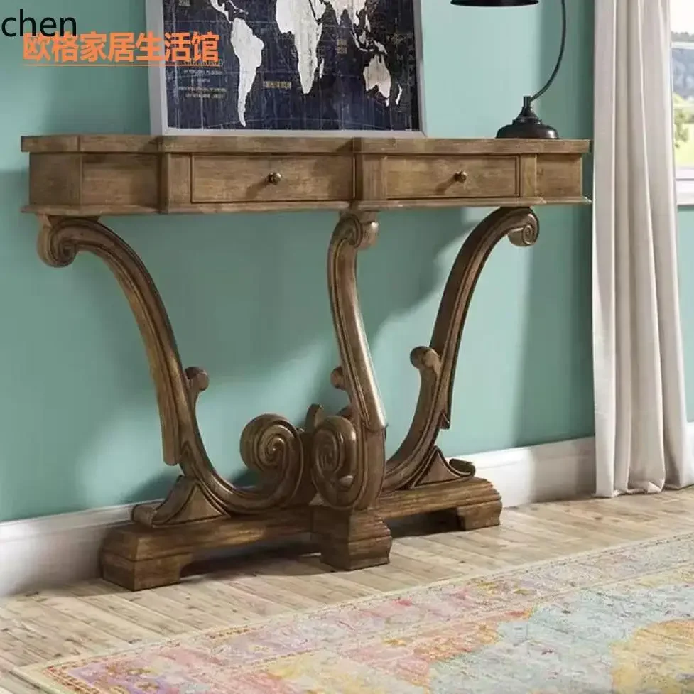 C6.15 retro solid wood porch table decorative cabinet simple foyer porch engraved partition
C6.15 retro solid wood porch table decorative cabinet simple foyer porch engraved partition