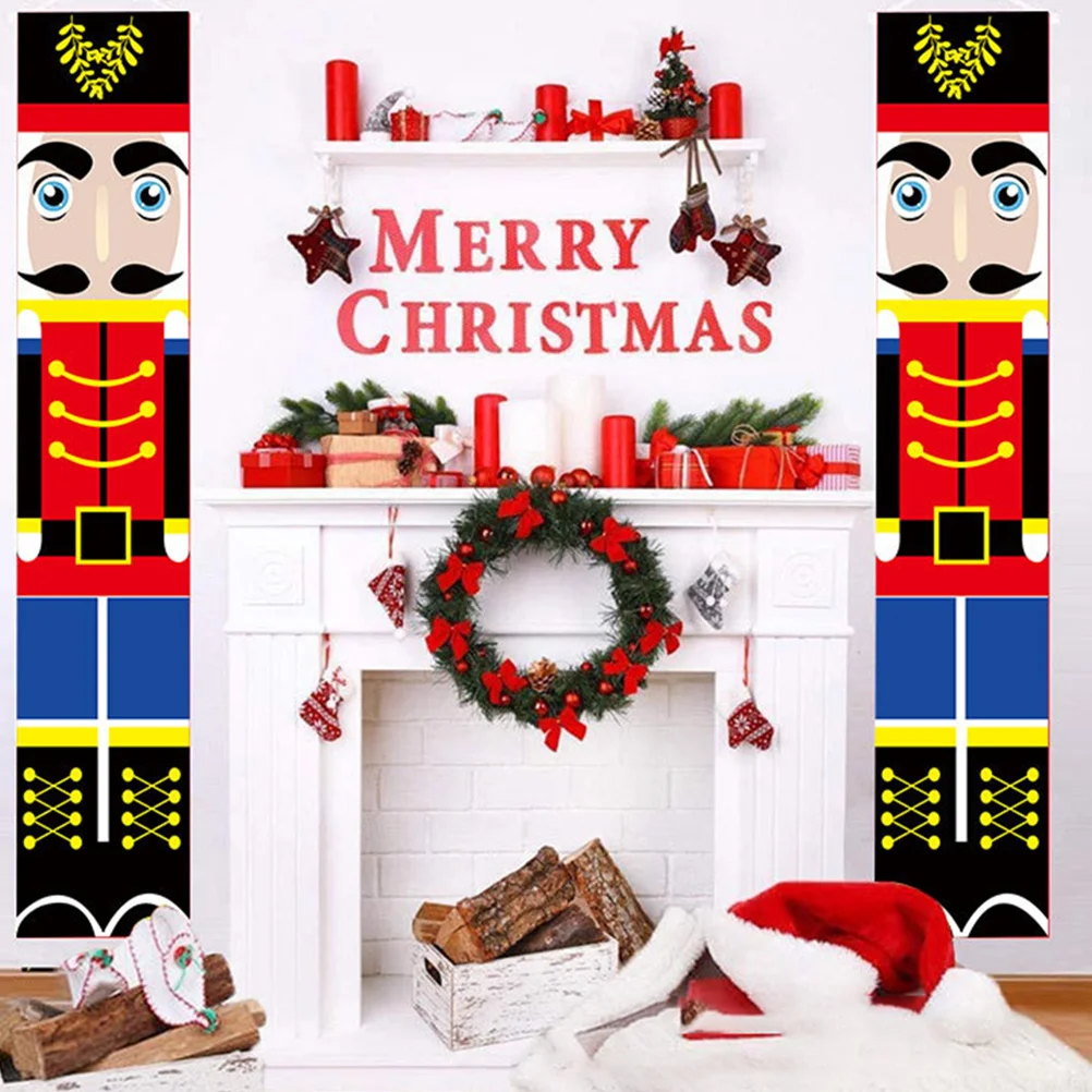 1 Pair Christmas Porch Signs Nutcracker Soldier Design Door Hanging Flags For Holiday Party Yard Garden Decoration Xmas Banner
1 Pair Christmas Porch Signs Nutcracker Soldier Design Door Hanging Flags For Holiday Party Yard Garden Decoration Xmas Banner
