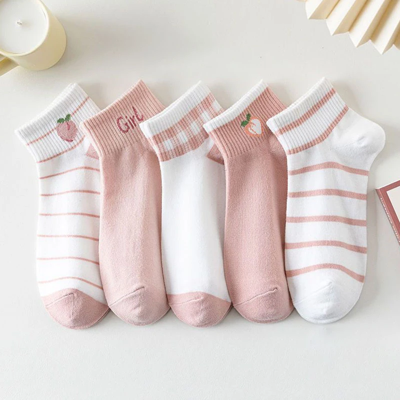 5 pairs women's socks summer comfort sweat absorption breathability short tube socks multiple cartoon cute styles college style
5 pairs women's socks summer comfort sweat absorption breathability short tube socks multiple cartoon cute styles college style