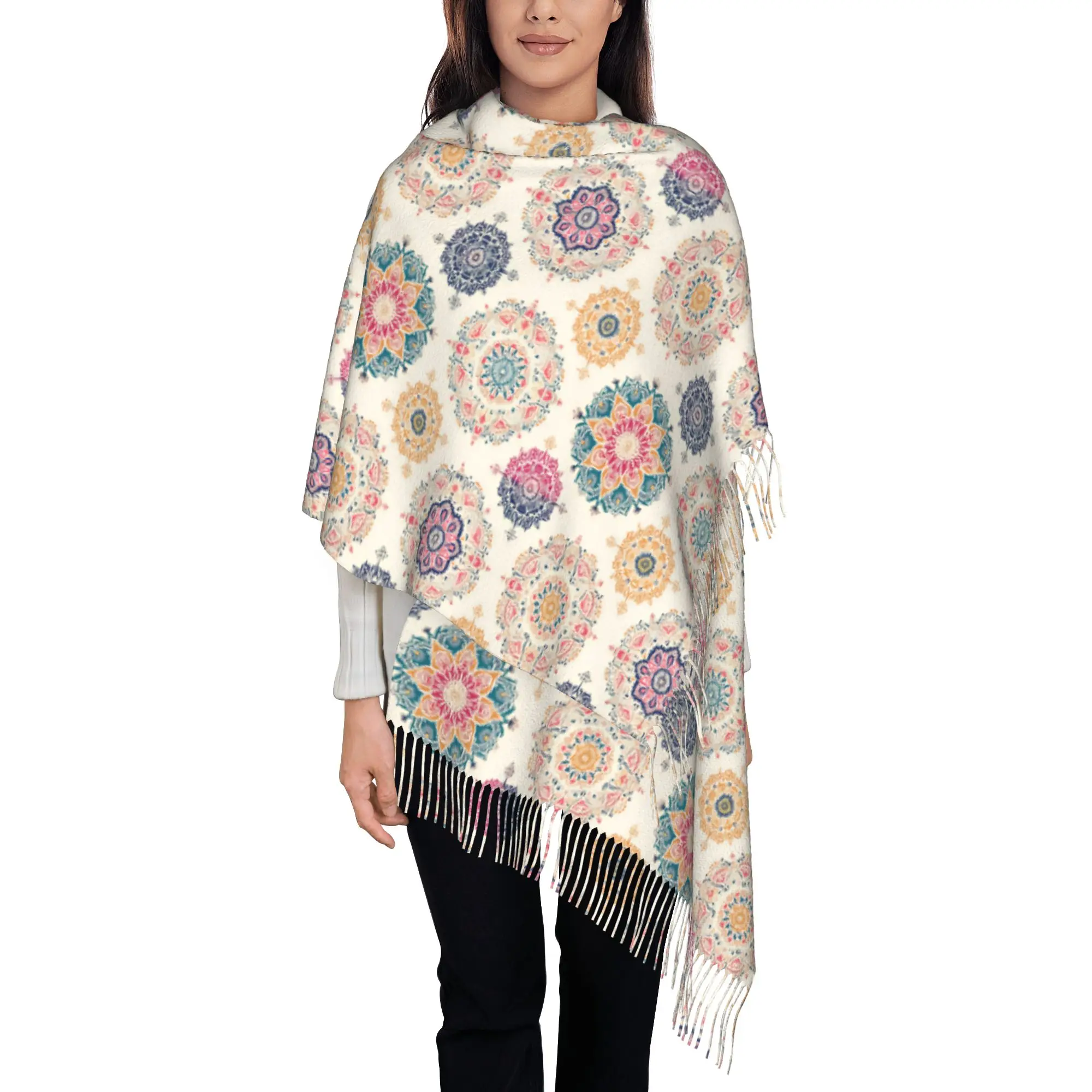 Custom Print Vibrant Folk Art Mandala Print Scarf Women Men Winter Warm Scarves Shawl Wrap
Custom Print Vibrant Folk Art Mandala Print Scarf Women Men Winter Warm Scarves Shawl Wrap