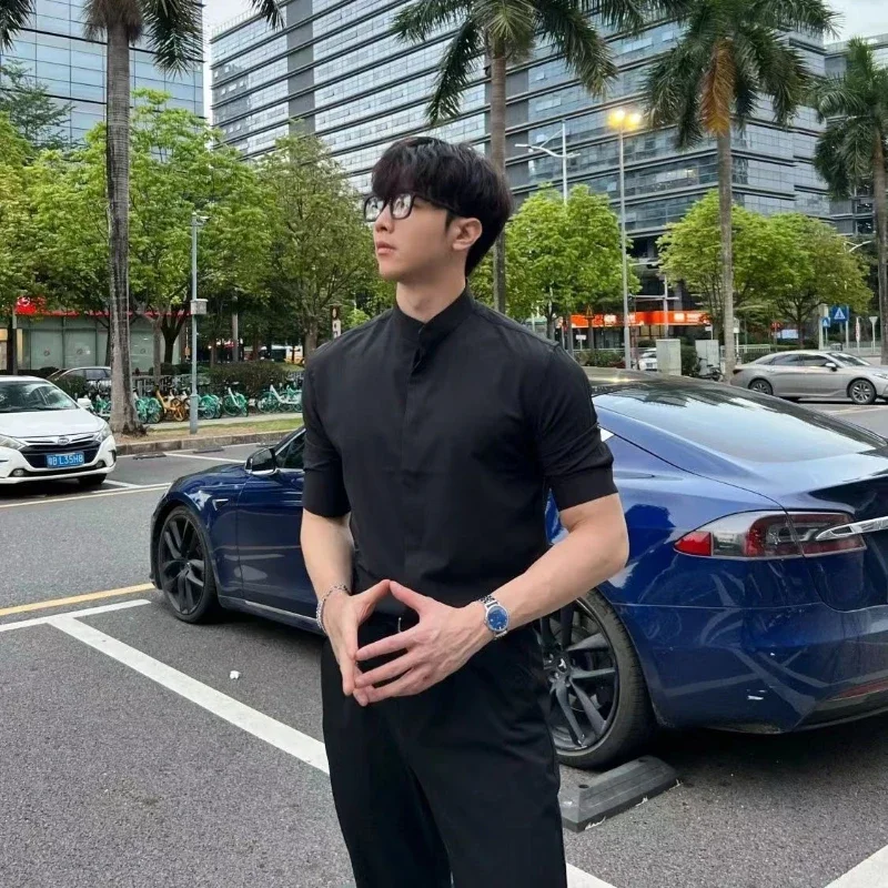 Shirts for Men Black Half Sleeve Plain Man Shirt Aesthetic Designer Button Up Original Normal Korean Style Sale Casual Silk Tops
Shirts for Men Black Half Sleeve Plain Man Shirt Aesthetic Designer Button Up Original Normal Korean Style Sale Casual Silk Tops
