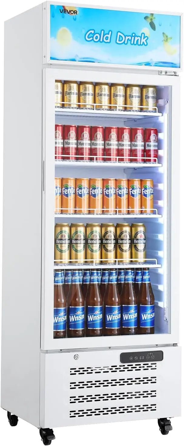 Commercial Merchandiser Refrigerator, 9.6 Cu.Ft / 273 L Glass Door Display Refrigerator, Upright Beverage Cooler with Customizab
Commercial Merchandiser Refrigerator, 9.6 Cu.Ft / 273 L Glass Door Display Refrigerator, Upright Beverage Cooler with Customizab