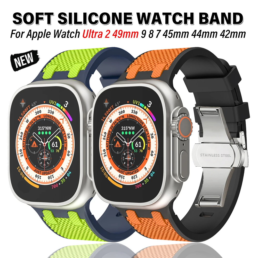 Sports Silicone Bracelet For Apple Watch Ultra 2 1 49mm 6 5 4 SE 3 2 44mm 42mm Loop Band for iWatch Series 9 8 7 45mm Soft Strap
Sports Silicone Bracelet For Apple Watch Ultra 2 1 49mm 6 5 4 SE 3 2 44mm 42mm Loop Band for iWatch Series 9 8 7 45mm Soft Strap