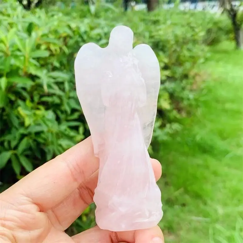 10CM Natural Rose Quartz Angel Carving Handmade Crafts Healing Reiki Stone Home Decor Decoration 1PCS
10CM Natural Rose Quartz Angel Carving Handmade Crafts Healing Reiki Stone Home Decor Decoration 1PCS