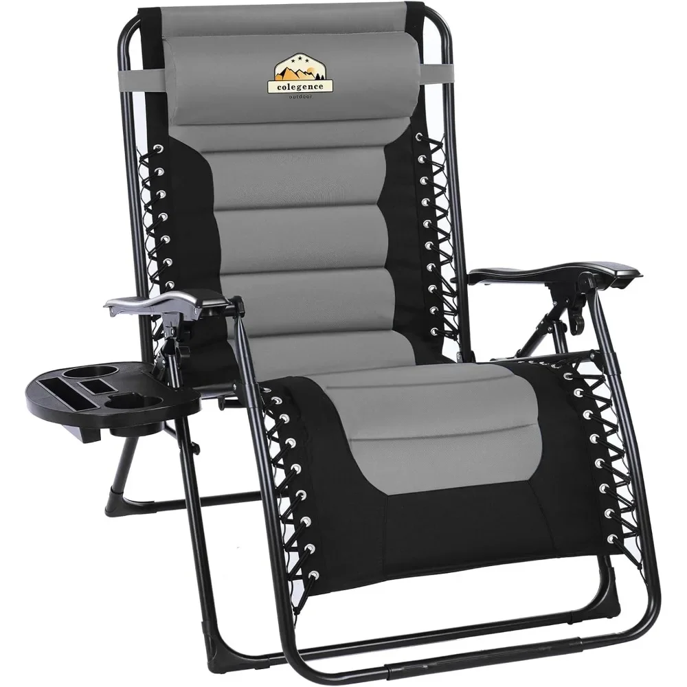 Oversized Padded Zero Gravity Lounge Chair, Foldable Patio Anti Gravity Reclining Chairs Folding Lawn Recliner with Cup Holder
Oversized Padded Zero Gravity Lounge Chair, Foldable Patio Anti Gravity Reclining Chairs Folding Lawn Recliner with Cup Holder