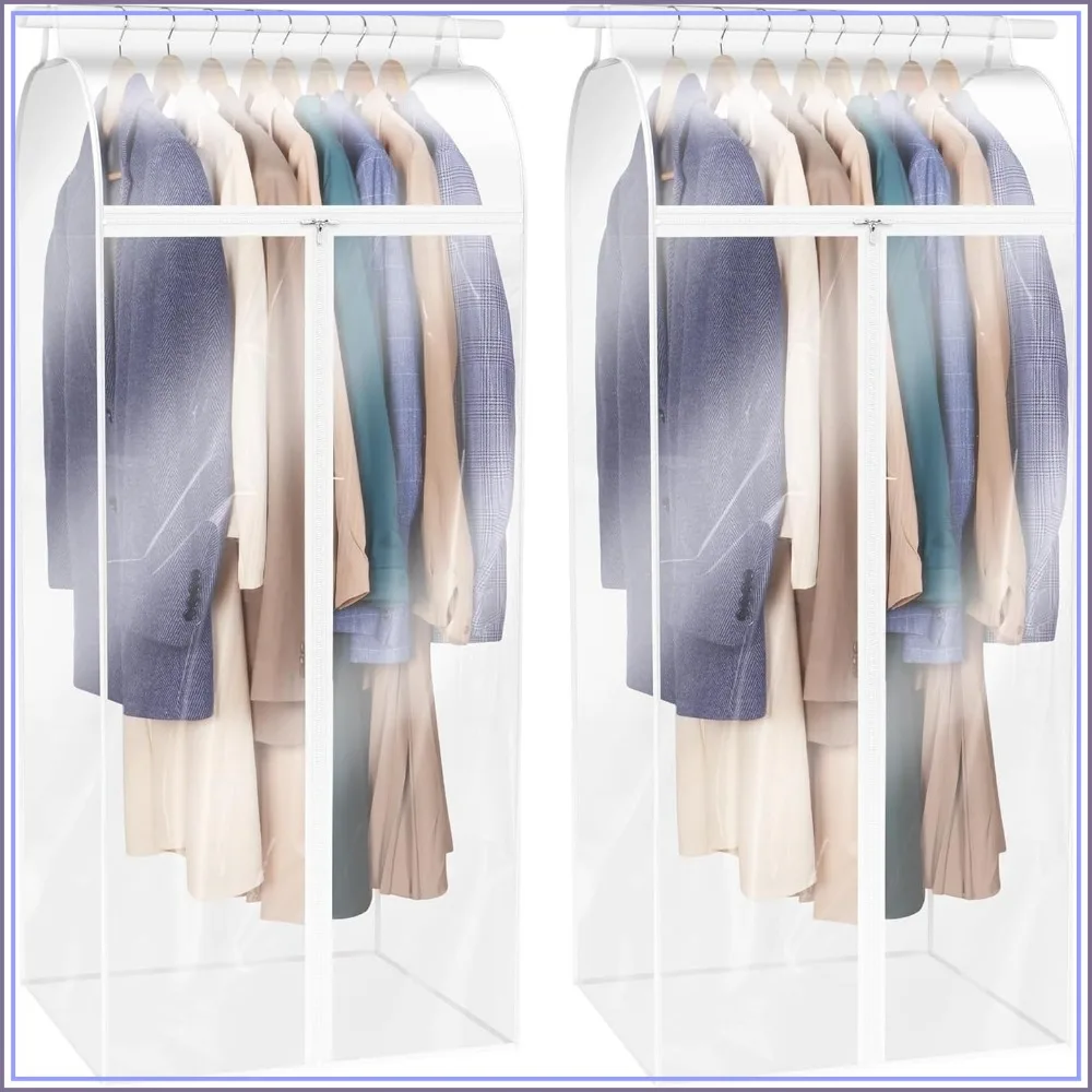 60-Inch Clear Garment Bags for Hanging Clothes (2 Pack) - Long Dress Storage Covers
60-Inch Clear Garment Bags for Hanging Clothes (2 Pack) - Long Dress Storage Covers