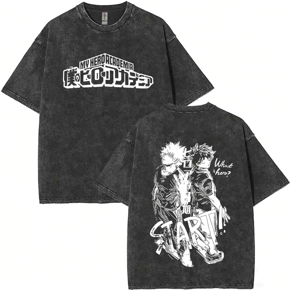 Washed Vintage Anime My Hero Academia Midoriya Izuku and Bakugou Katsuki Merch T Shirt Men Women Casual Retro Oversized T-shirts
Washed Vintage Anime My Hero Academia Midoriya Izuku and Bakugou Katsuki Merch T Shirt Men Women Casual Retro Oversized T-shirts