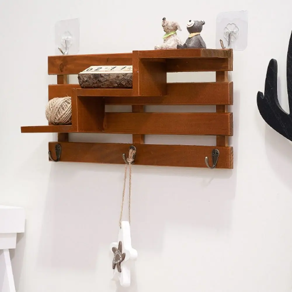 INS Wall Mounted Storage Shelf No-Drill Modern Wood Wall Mounted Organizer Easy Install with 3 Hooks
INS Wall Mounted Storage Shelf No-Drill Modern Wood Wall Mounted Organizer Easy Install with 3 Hooks