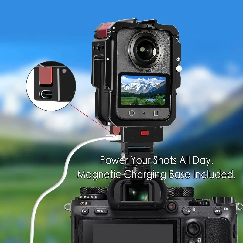 For DJI Osmo 360 Metal Frame Protective Cage Side Button 1/4 Adapter Cold Shoe Mount Magnetic Tripod Action Camera Bracket
For DJI Osmo 360 Metal Frame Protective Cage Side Button 1/4 Adapter Cold Shoe Mount Magnetic Tripod Action Camera Bracket