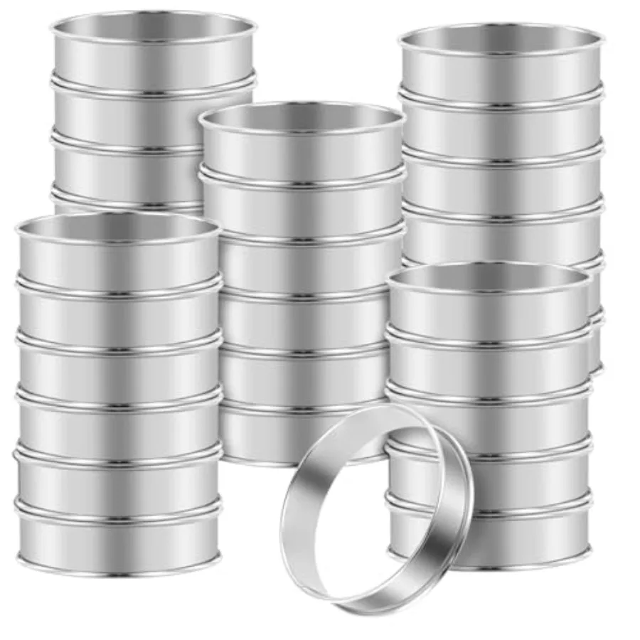 30 упаковок 4-дюймовых английских маффинов, кольца Crumpet из нержавеющей стали для подложки
30 упаковок 4-дюймовых английских маффинов, кольца Crumpet из нержавеющей стали для подложки