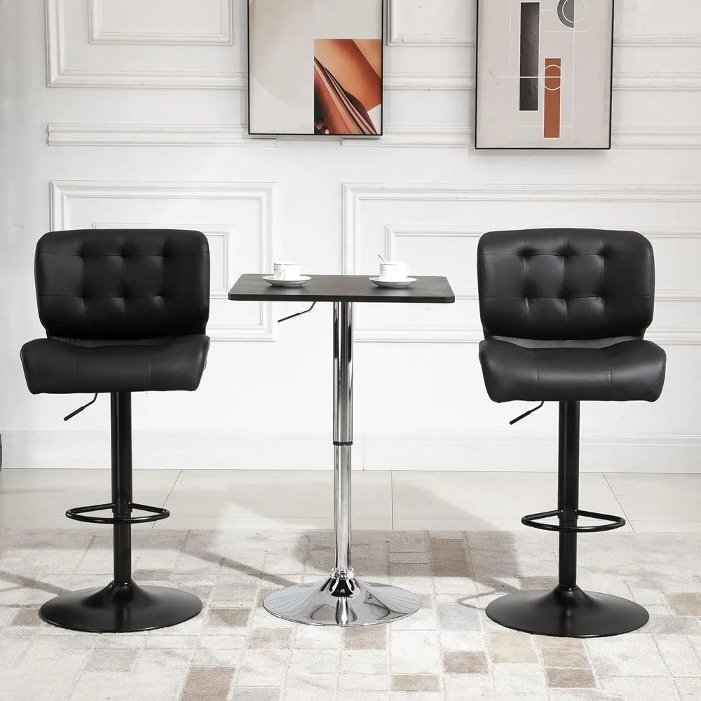 Bar Height Bar Stools Set of 2 with Adjustable Seat, Thick Padded Cushion and Metal Footrest for Home Bar, Black
Bar Height Bar Stools Set of 2 with Adjustable Seat, Thick Padded Cushion and Metal Footrest for Home Bar, Black