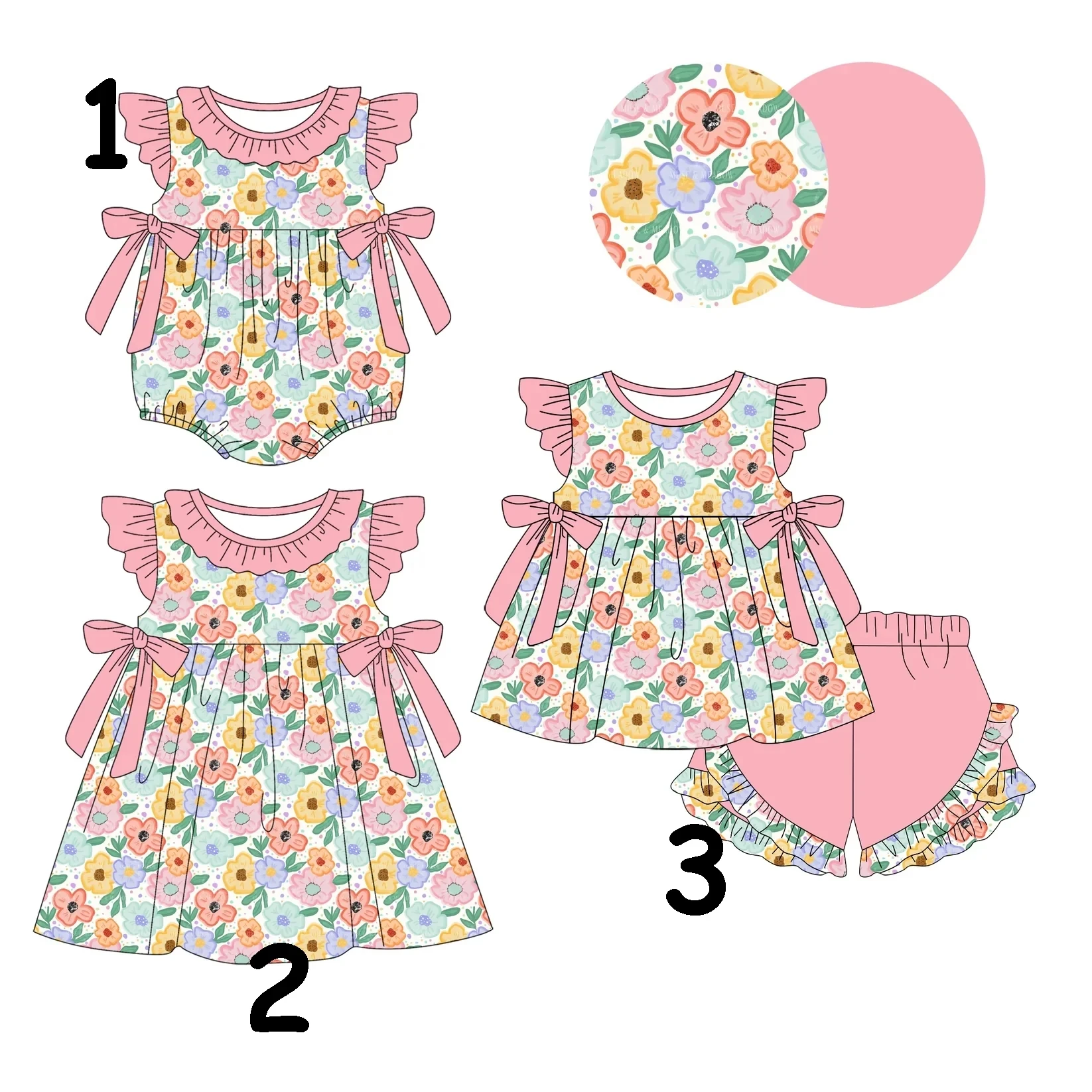 Wholesale Baby Girl Summer Suit Round Neck Pearl Sleeve Suit Colorful Flower Print Toddler Pink Jumpsuit New Summer Clothing Set
Wholesale Baby Girl Summer Suit Round Neck Pearl Sleeve Suit Colorful Flower Print Toddler Pink Jumpsuit New Summer Clothing Set