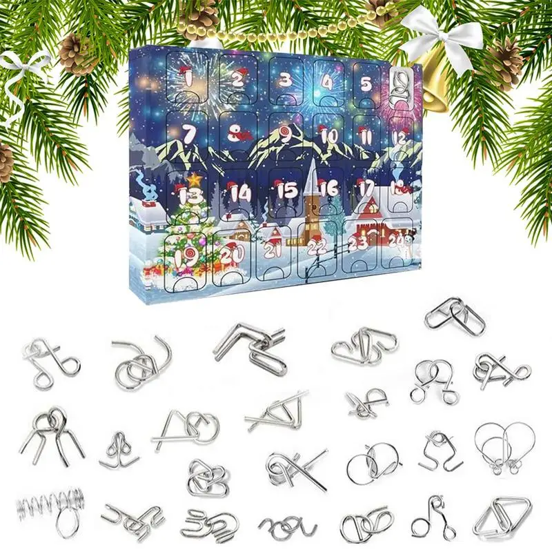 2025 Christmas Advent Calendar Metal Puzzle 24 Pieces Lu ban Lock Nine Linked Rings Set Children's Christmas Fun Challenge Gift
2025 Christmas Advent Calendar Metal Puzzle 24 Pieces Lu ban Lock Nine Linked Rings Set Children's Christmas Fun Challenge Gift