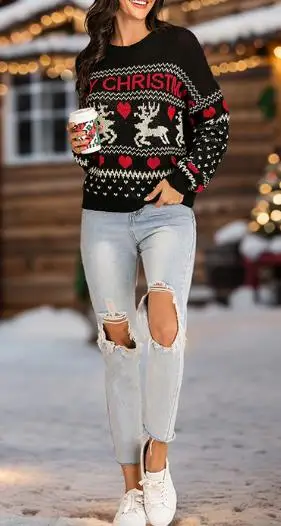 Autumn round Neck Long Sleeve Knitted Sweater Casual Base Layer Christmas Theme Comfortable Fit Knitwear for Men
Autumn round Neck Long Sleeve Knitted Sweater Casual Base Layer Christmas Theme Comfortable Fit Knitwear for Men