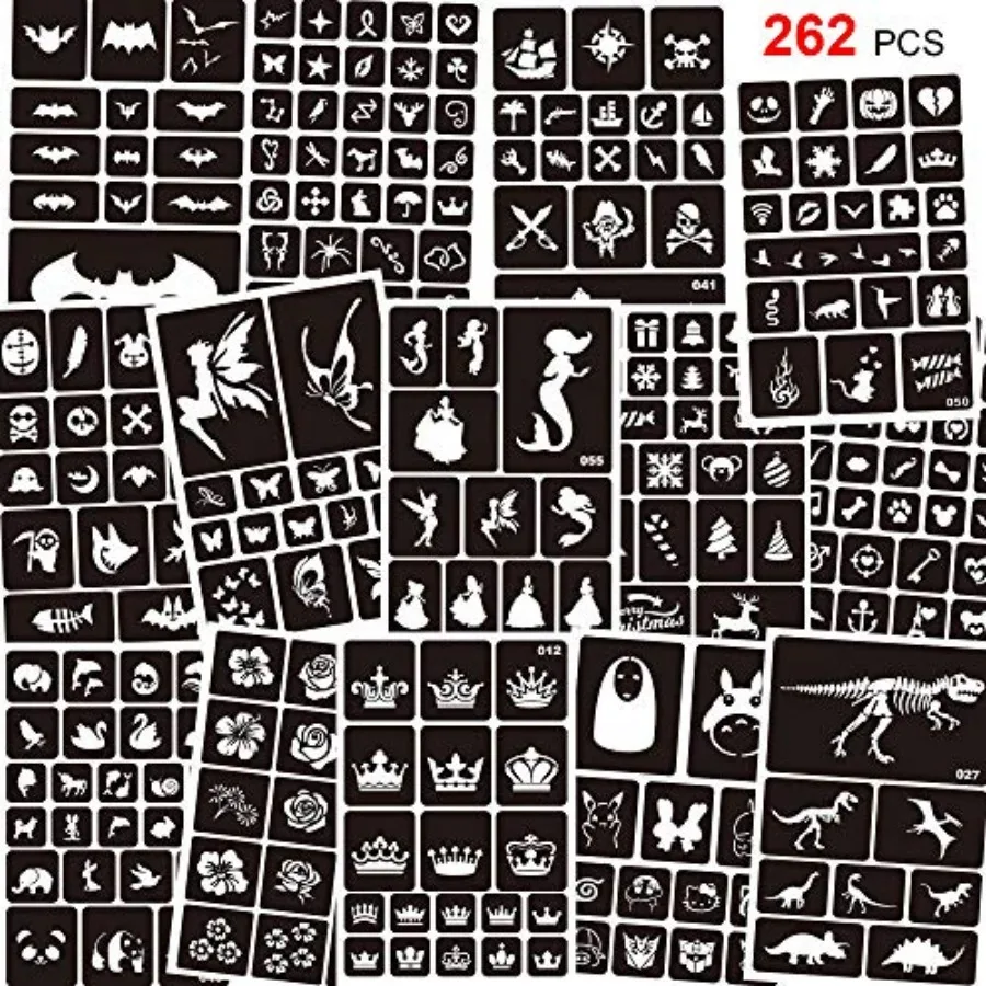 Konsait 262pcs Temporary Tattoos Stencils for,Face and Body Paint Stencils Kit, Girl Boy Glitter Tattoos for School Show Birthd
Konsait 262pcs Temporary Tattoos Stencils for,Face and Body Paint Stencils Kit, Girl Boy Glitter Tattoos for School Show Birthd