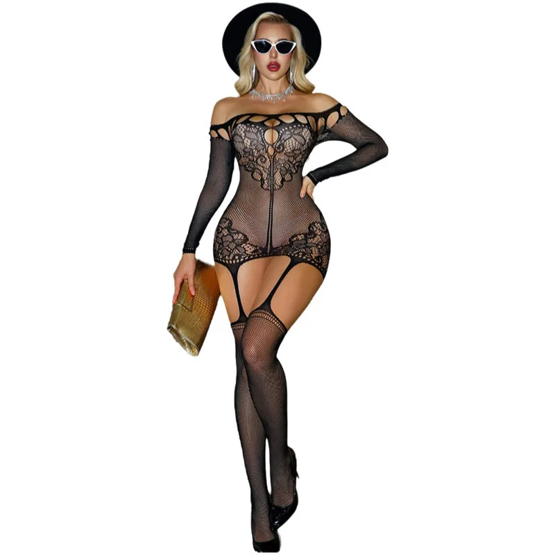 Tight-fitting Erotic Strapless Solid Color Dress Transparent Sexy Open-crotch Suspender Patterned Long-sleeved Mesh Dress 5U2R
Tight-fitting Erotic Strapless Solid Color Dress Transparent Sexy Open-crotch Suspender Patterned Long-sleeved Mesh Dress 5U2R