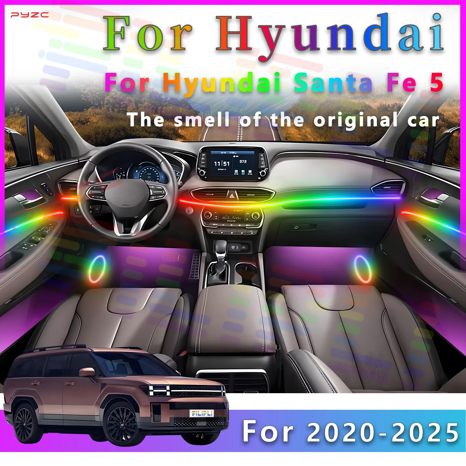 Для Hyundai Santa Fe 5 2020-2025 интерьерная светодиодная лента RGB Symphony с настраиваемым изменением цвета
Для Hyundai Santa Fe 5 2020-2025 интерьерная светодиодная лента RGB Symphony с настраиваемым изменением цвета