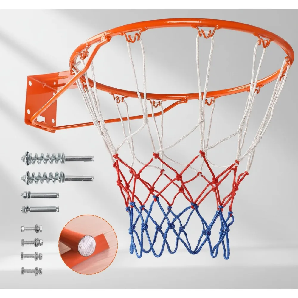 Сверхмощный 18-дюймовый баскетбольный обод из твердой стали, отрывной, настенный, для улицы, с всепогодной сеткой для школ, дворов, гаражей
Сверхмощный 18-дюймовый баскетбольный обод из твердой стали, отрывной, настенный, для улицы, с всепогодной сеткой для школ, дворов, гаражей