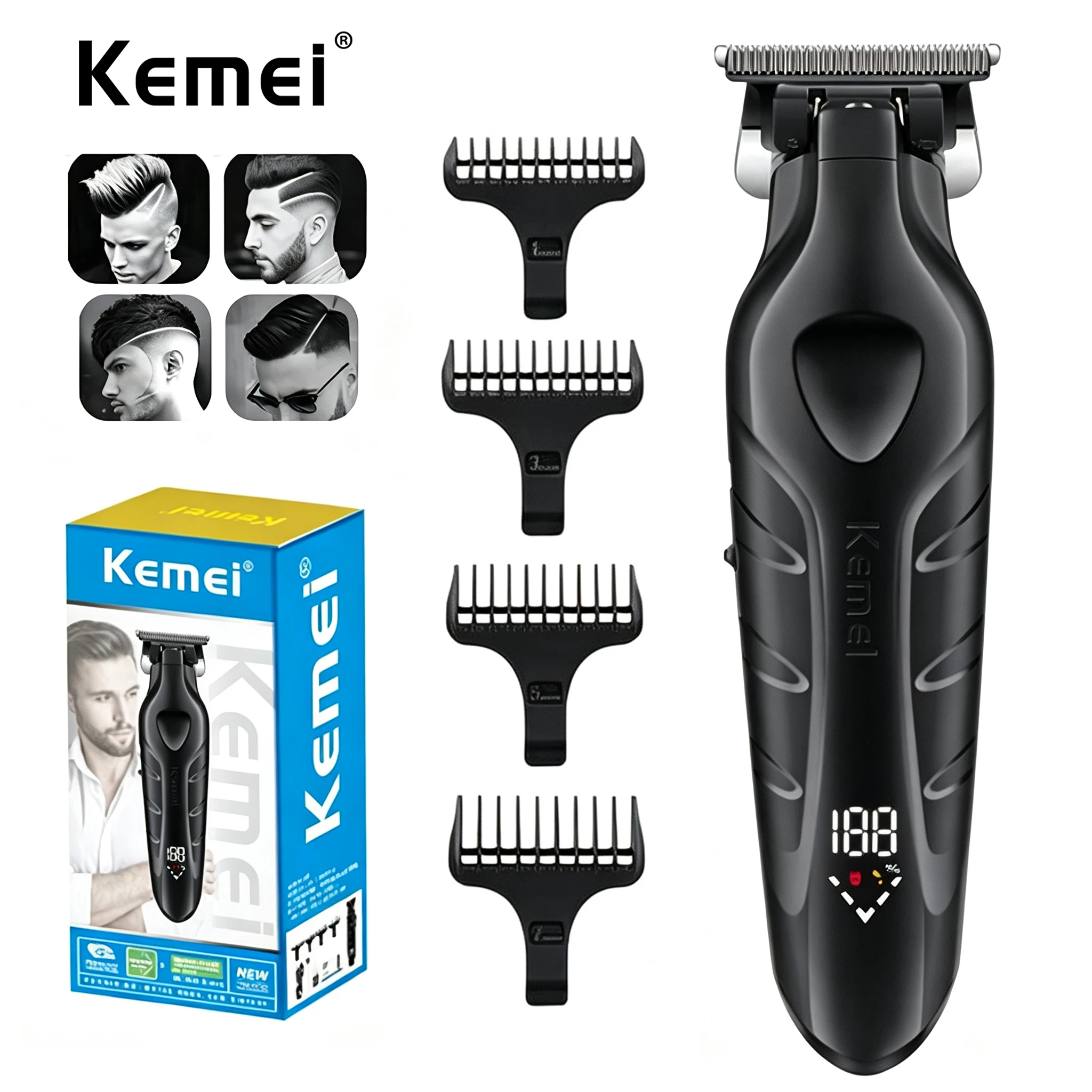 Kemei KM-2269 Hair Clipper Professional Electric Rechargeable Barber Hair Trimmers Cordless Trimmer Type-c Hair Cutting Machine
Kemei KM-2269 Hair Clipper Professional Electric Rechargeable Barber Hair Trimmers Cordless Trimmer Type-c Hair Cutting Machine