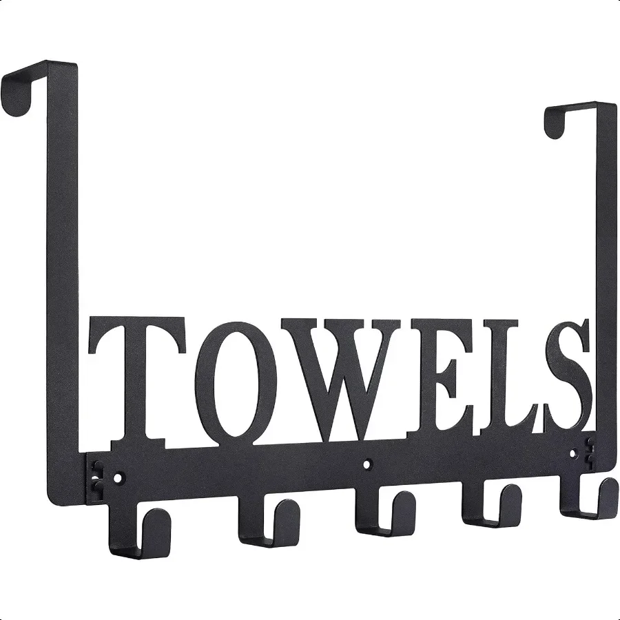 Over The Door Hooks Towel Holder for Bathroom Bedroom Kitchen Pool Sandblasted Black Metal Wall Mount
Over The Door Hooks Towel Holder for Bathroom Bedroom Kitchen Pool Sandblasted Black Metal Wall Mount