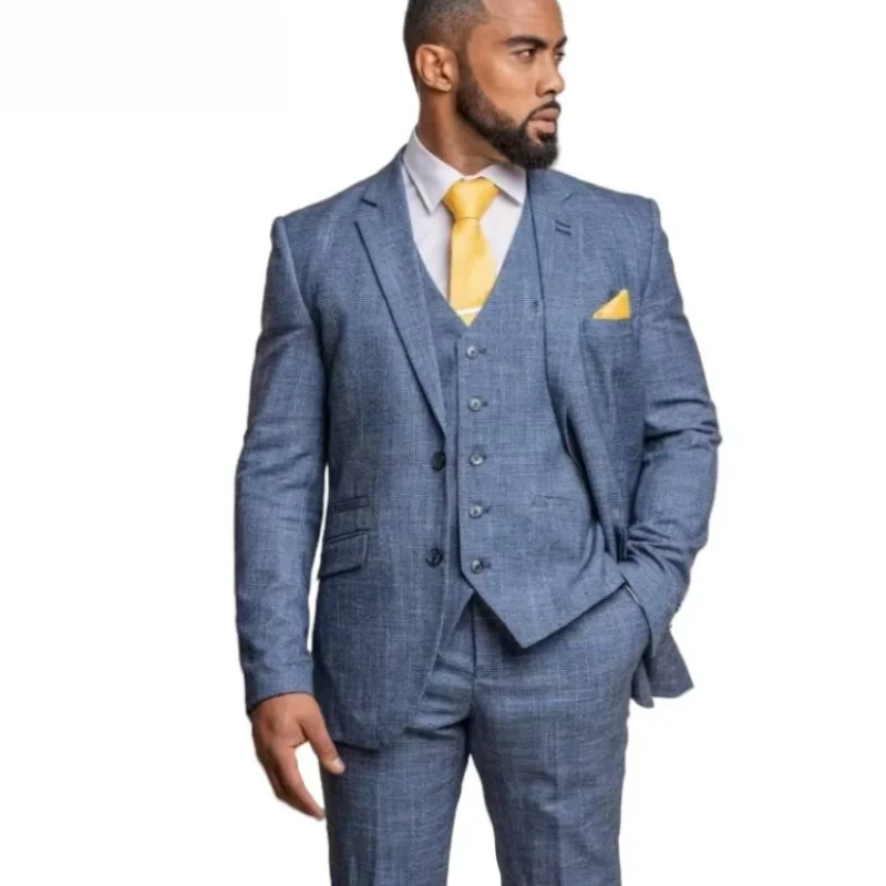 Custom Slim Fit Tweed 3-Piece Suit for Men | Wedding Groom Blazer + Vest + Pants | Formal Business Office Suits | Windowpane
Custom Slim Fit Tweed 3-Piece Suit for Men | Wedding Groom Blazer + Vest + Pants | Formal Business Office Suits | Windowpane