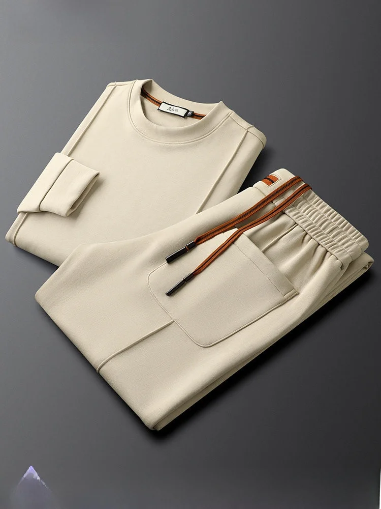 Spring Autumn Men's Light Beige Casual Sports Suit Slimming Sweatirt Sweatpants Two-Piece Set Versatile Comfortable
Spring Autumn Men's Light Beige Casual Sports Suit Slimming Sweatirt Sweatpants Two-Piece Set Versatile Comfortable
