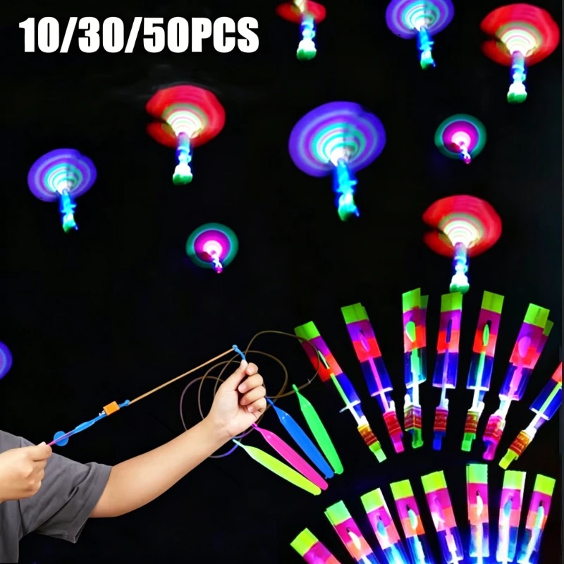 10/30/50PCS Glowing Slingshot Flying Arrow Light Up Launcher Flying Fairy Toy Outdoor Kids Play Launcher Helicopter Flying Toy
10/30/50PCS Glowing Slingshot Flying Arrow Light Up Launcher Flying Fairy Toy Outdoor Kids Play Launcher Helicopter Flying Toy