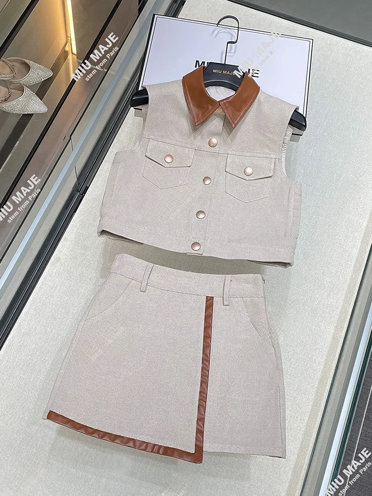 High-End Retro Sle Women's Vest Top + Skirt Set Turn-down Collar Woolen Button-up Faionable Two-piece Ensemble
High-End Retro Sle Women's Vest Top + Skirt Set Turn-down Collar Woolen Button-up Faionable Two-piece Ensemble